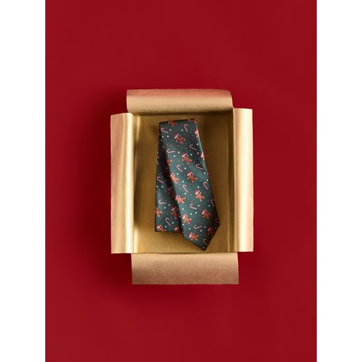 Reserved - Świąteczny krawat - ciemny turkus Reserved ONE SIZE Reserved