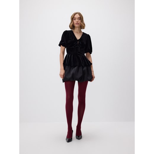 Reserved - Welurowa bluzka - czarny ze sklepu Reserved w kategorii Bluzki damskie - zdjęcie 187511333