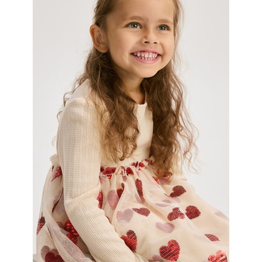 Reserved - Sukienka z cekinową aplikacją - wielobarwny ze sklepu Reserved w kategorii Sukienki dziewczęce - zdjęcie 187511362