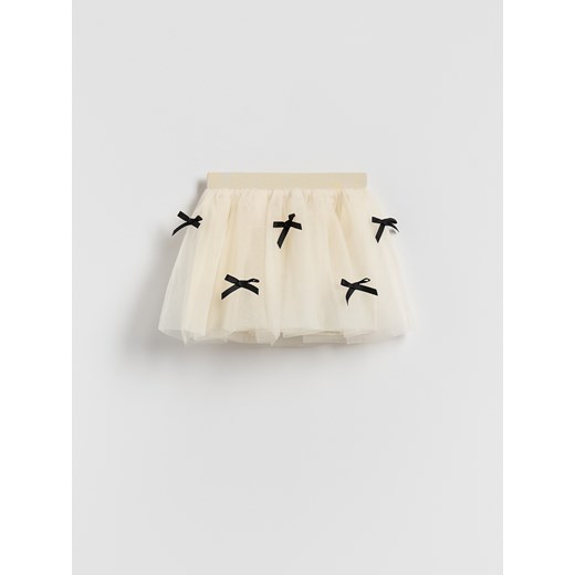 Reserved - Tiulowa spódnica z kokardkami - kremowy ze sklepu Reserved w kategorii Spódnice dziewczęce - zdjęcie 187511371