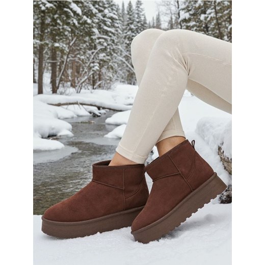 Sinsay - Botki ocieplane z domieszką wełny - brązowy ze sklepu Sinsay w kategorii Śniegowce damskie - zdjęcie 187513434
