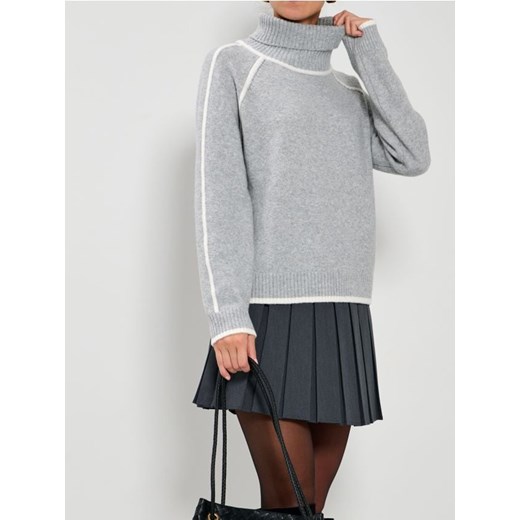 Sinsay - Golf z przeszyciami - szary ze sklepu Sinsay w kategorii Swetry damskie - zdjęcie 187513453