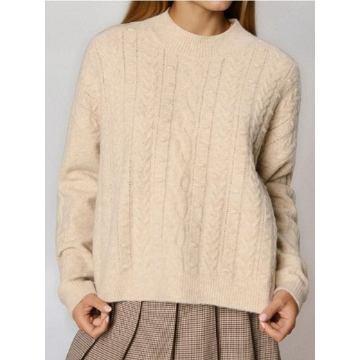 Sinsay - Strukturalny sweter - kremowy ze sklepu Sinsay w kategorii Swetry damskie - zdjęcie 187513514