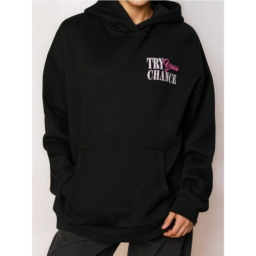 Sinsay - Bluza hoodie z nadrukiem na plecach - czarny ze sklepu Sinsay w kategorii Bluzy damskie - zdjęcie 187513524