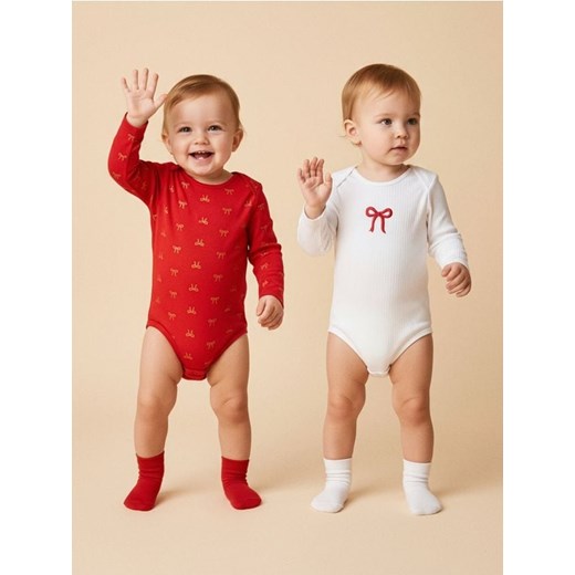 Sinsay - Body 2 pack - biały ze sklepu Sinsay w kategorii Body niemowlęce - zdjęcie 187513551