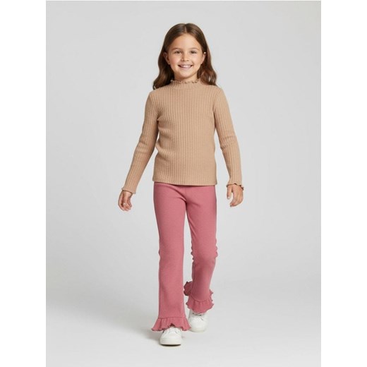 Sinsay - Legginsy z ozdobnymi falbanami przy nogawkach - różowy ze sklepu Sinsay w kategorii Spodnie dziewczęce - zdjęcie 187513573