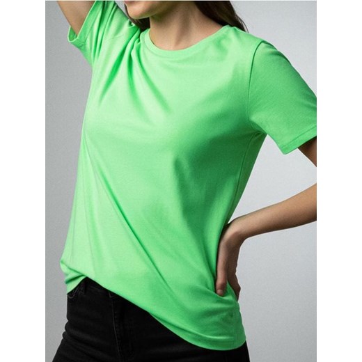 Sinsay - Bawełniana koszulka basic - zielony ze sklepu Sinsay w kategorii Bluzki damskie - zdjęcie 187513623