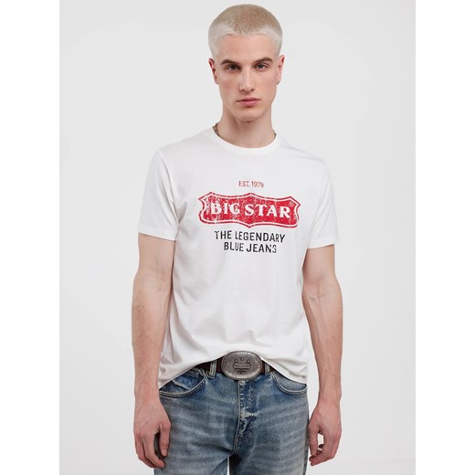 Koszulka męska z nadrukiem biała Millaner 101 ze sklepu Big Star w kategorii T-shirty męskie - zdjęcie 187514352