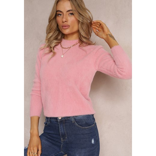 Różowy Sweter Wełniany Elisabema Renee ONE SIZE renee.pl