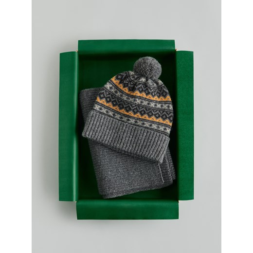 Reserved - Czapka z pomponem - ciemnoszary ze sklepu Reserved w kategorii Czapki zimowe męskie - zdjęcie 187514554