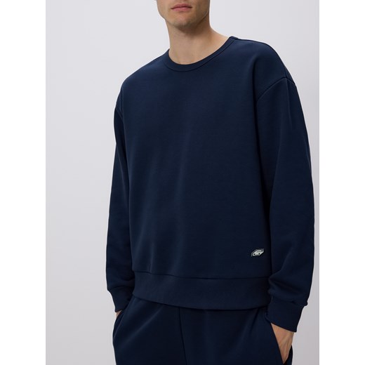 Reserved - Gładka bluza z bawełną - granatowy ze sklepu Reserved w kategorii Bluzy męskie - zdjęcie 187514813