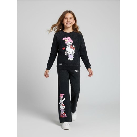 Sinsay - Spodnie dresowe wide leg Hello Kitty - czarny ze sklepu Sinsay w kategorii Spodnie chłopięce - zdjęcie 187515191