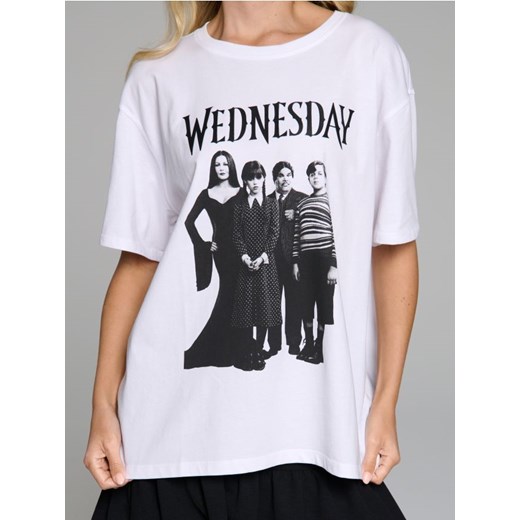 Sinsay - Koszulka z krótkim rękawem Wednesday - biały ze sklepu Sinsay w kategorii Bluzki damskie - zdjęcie 187515221