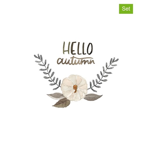 ppd Serwetki (40 szt.) &quot;Hello autumn&quot; w kolorze białym ze wzorem ze sklepu Limango Polska w kategorii Akcesoria kuchenne - zdjęcie 187515290
