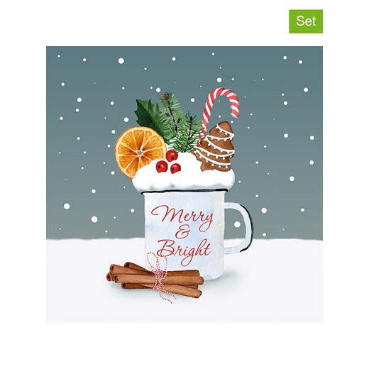 ppd Serwetki (40 szt.) &quot;Merry &amp; Bright&quot; w kolorze biało-niebieskim ze sklepu Limango Polska w kategorii Akcesoria kuchenne - zdjęcie 187515302