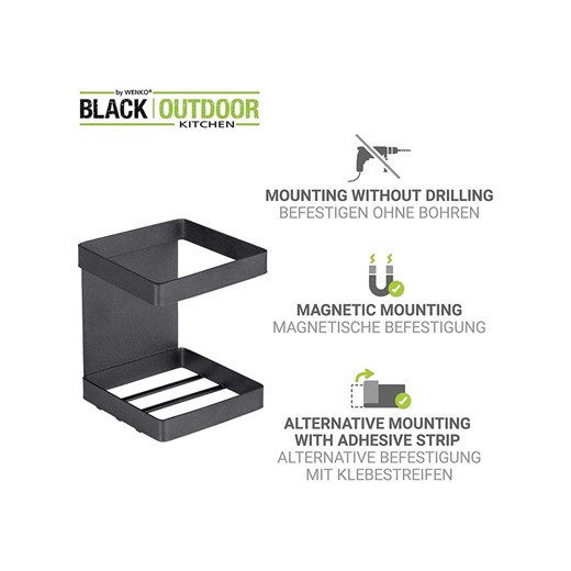 Wenko Magnetyczny uchwyt &quot;Ima&quot; w kolorze czarnym na butelki - 9 x 11 Wenko onesize okazyjna cena Limango Polska