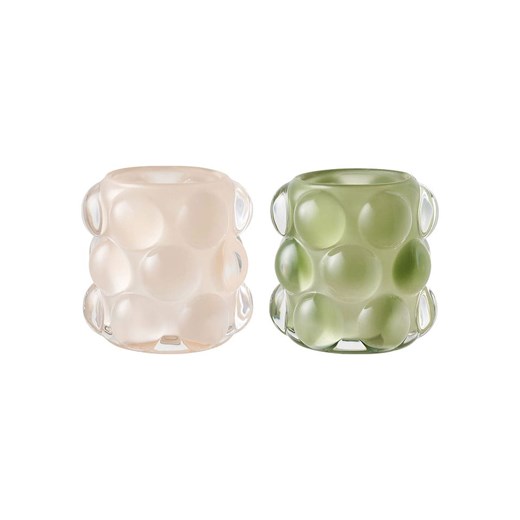 House Nordic Świeczniki (2 szt.) w kolorze zielono-beżowym - wys. 8 x Ø 8,5 cm ze sklepu Limango Polska w kategorii Świeczniki - zdjęcie 187515662