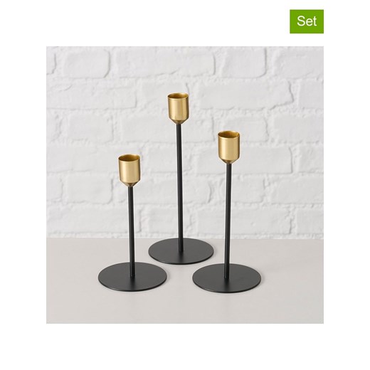 Boltze Świeczniki (3 szt.) &quot;Cosima&quot; w kolorze złoto-czarnym ze sklepu Limango Polska w kategorii Świeczniki - zdjęcie 187515674