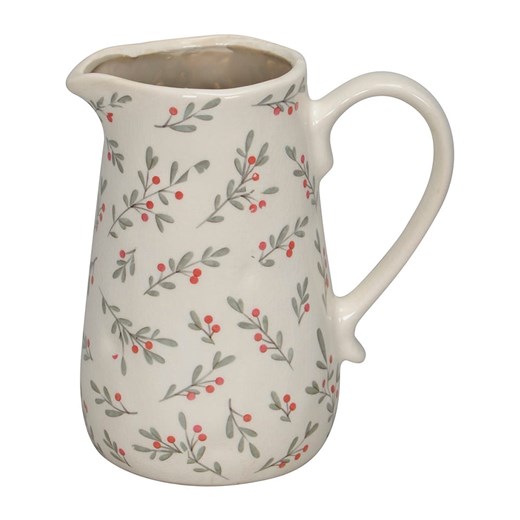 POSIWIO Dzbanek dekoracyjny &quot;Berry Branches&quot; w kolorze kremowym - wys. 18,5 cm ze sklepu Limango Polska w kategorii Dekoracje - zdjęcie 187516030