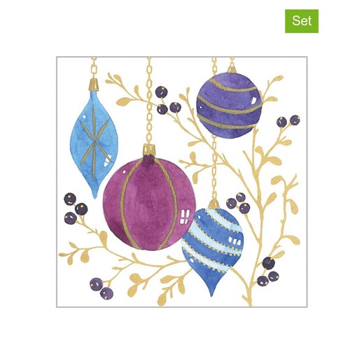 ppd Serwetki (40 szt.) &quot;Ornaments&quot; w kolorze biało-niebiesko-fioletowym ze sklepu Limango Polska w kategorii Akcesoria kuchenne - zdjęcie 187516140
