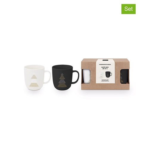 ppd Kubki jumbo (2 szt.) &quot;Pure Christmas&quot; w kolorze biało-czarnym - 400 ml ze sklepu Limango Polska w kategorii Naczynia - zdjęcie 187516153