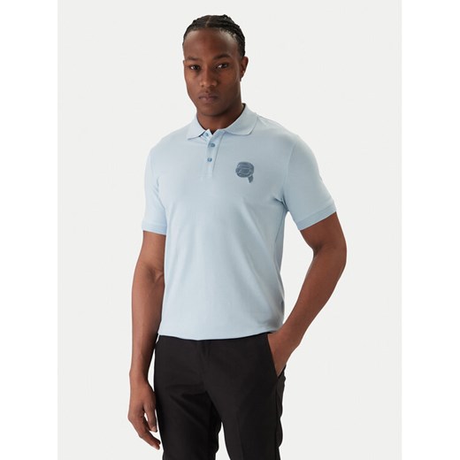 KARL LAGERFELD Polo 745022 561235 Błękitny Regular Fit ze sklepu MODIVO w kategorii T-shirty męskie - zdjęcie 187516463