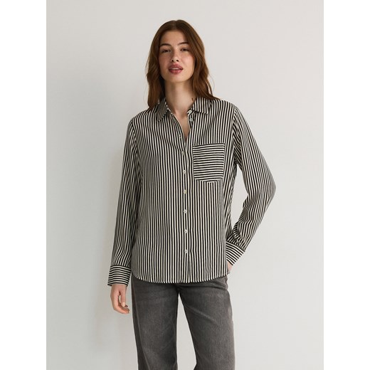 Reserved - Koszula regular z wiskozy - beżowy ze sklepu Reserved w kategorii Koszule damskie - zdjęcie 187517112