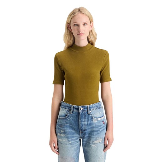 Scotch &amp; Soda Koszulka w kolorze oliwkowym ze sklepu Limango Polska w kategorii Bluzki damskie - zdjęcie 187517493