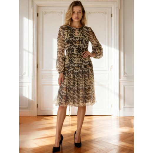 Sukienka z plisowaną falbanką Potis & Verso Markaden ze sklepu Eye For Fashion w kategorii Sukienki - zdjęcie 187517974
