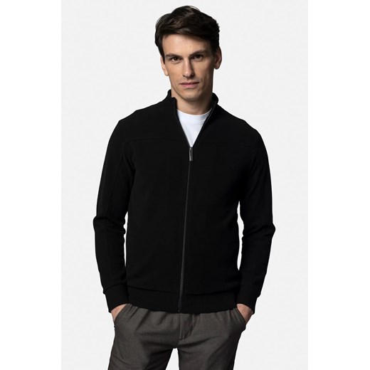 BLUZA OSANI ROZPINANY CZARNA Z BAWEŁNĄ ze sklepu Recman w kategorii Bluzy męskie - zdjęcie 187518011