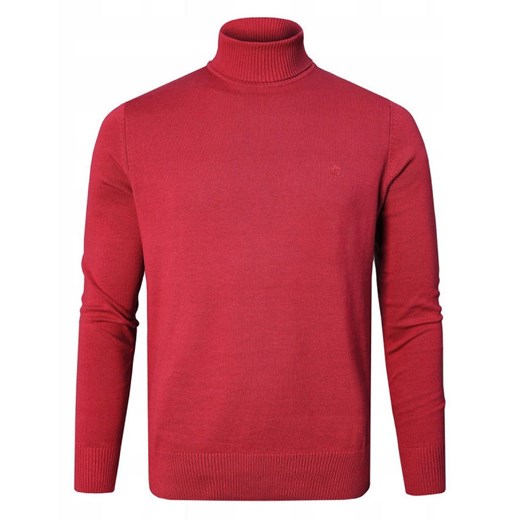 Bawełniany Męski Golf - Pako Jeans - Malinowa Czerwień SWPJNSGOLFgustavoCR ze sklepu JegoSzafa.pl w kategorii Swetry męskie - zdjęcie 187518172