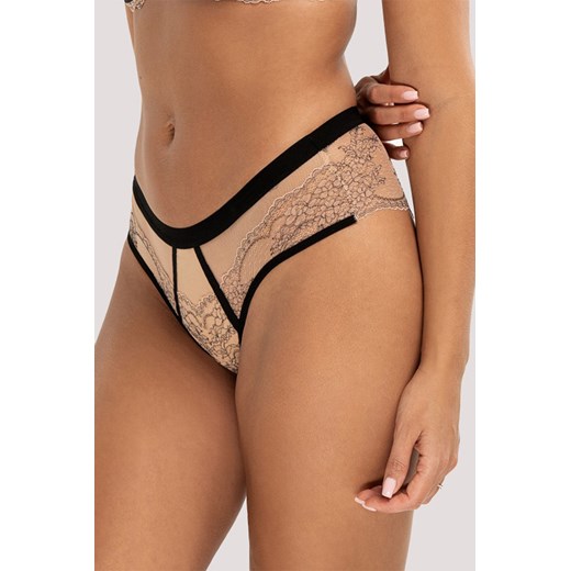 Unikat Atina szorty z koronkowymi wykończeniami beż-czarny ze sklepu kontri.pl w kategorii Majtki damskie - zdjęcie 187518531