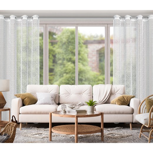 FIRANA GOTOWA CYNTIA 140 X 250 CM BIAŁY Eurofirany uniwersalny lenaodniemowlakadoszkolniaka.pl