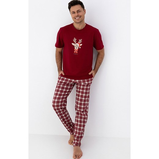 Sensis świąteczna piżama męska Jack, Kolor bordowy-wzór, Rozmiar M, SENSIS ze sklepu Primodo w kategorii Piżamy męskie - zdjęcie 187520083
