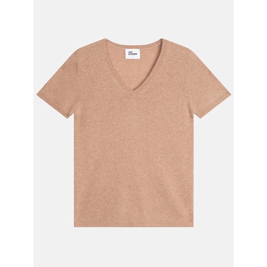 Just Cashmere Kaszmirowa koszulka &quot;Glamis&quot; w kolorze beżowym ze sklepu Limango Polska w kategorii Bluzki damskie - zdjęcie 187520234