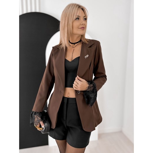żakiet lawney brązowy one size ze sklepu UBRA w kategorii Marynarki damskie - zdjęcie 187520344