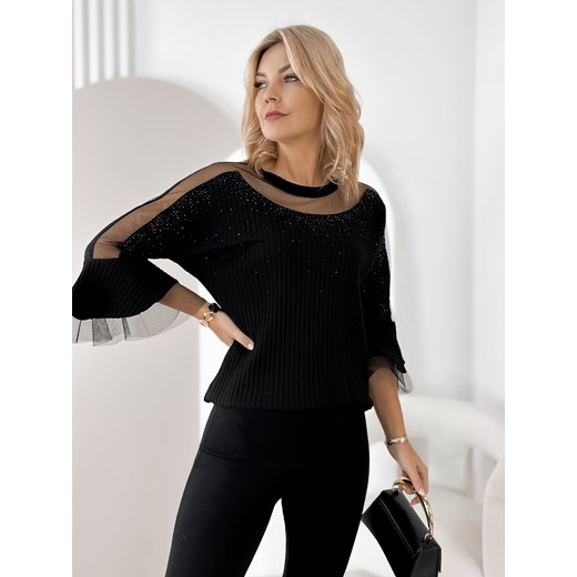 bluzka roterie czarna one size ze sklepu UBRA w kategorii Bluzki damskie - zdjęcie 187520433