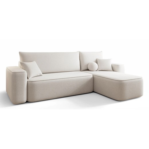 Kremowy narożnik tapicerowany z pojemnikiem W5-R97 ze sklepu Edinos.pl w kategorii Narożniki - zdjęcie 187520652