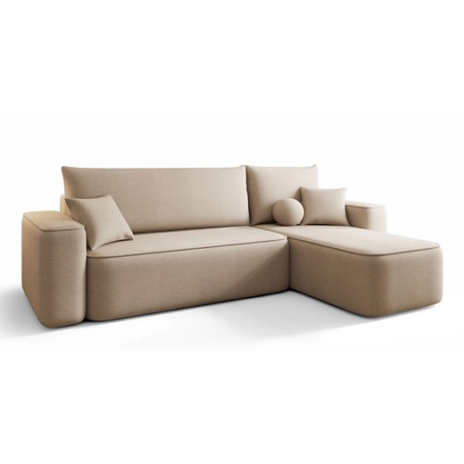 Ciemnobeżowy narożnik rozkładany F9-C58 ze sklepu Edinos.pl w kategorii Narożniki - zdjęcie 187520662