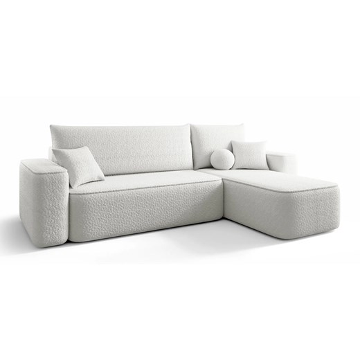 Biały narożnik w kształcie L z funkcją spania A2-G97 ze sklepu Edinos.pl w kategorii Narożniki - zdjęcie 187520692