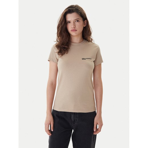 Karl Lagerfeld Jeans T-Shirt A1W17004 Zielony Slim Fit ze sklepu MODIVO w kategorii Bluzki damskie - zdjęcie 187521412