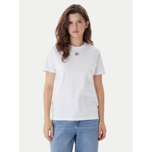 KARL LAGERFELD T-Shirt B1W17091 Biały Regular Fit ze sklepu MODIVO w kategorii Bluzki damskie - zdjęcie 187521414