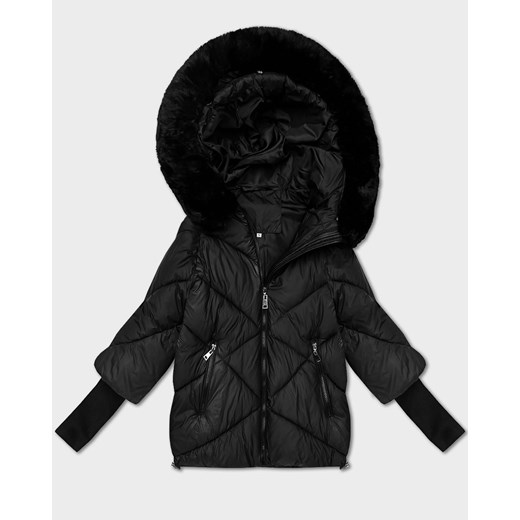 Lekka luźna kurtka damska z kapturem Minority czarna (M6-6031-1) ze sklepu goodlookin.pl w kategorii Kurtki damskie - zdjęcie 187521540