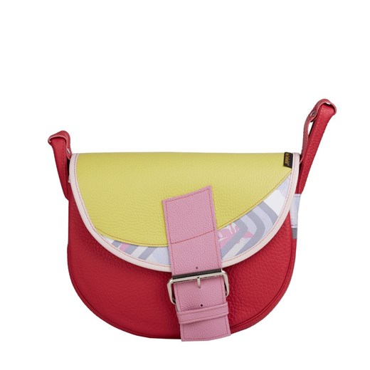 czerwono żółta damska torebka skórzana  listonoszka na ramię Fres ze sklepu Słoń Torbalski w kategorii Listonoszki - zdjęcie 187521581