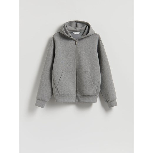 Reserved - Gładka bluza z kapturem - jasnoszary ze sklepu Reserved w kategorii Bluzy męskie - zdjęcie 187521700