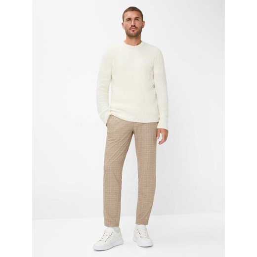 BRAX Męskie spodnie flanelowe - Phil K Mężczyźni Sztuczne włókno taupe w kratkę 33-30 vangraaf