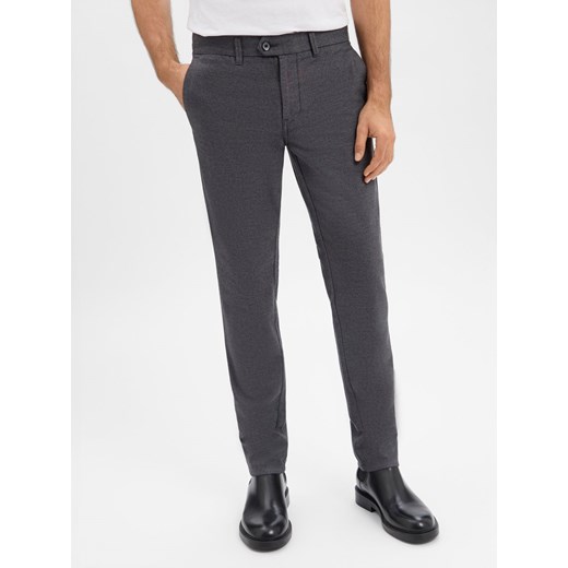 Finshley & Harding Męskie spodnie materiałowe - Dylan Mężczyźni antracytowy marmurkowy ze sklepu vangraaf w kategorii Spodnie męskie - zdjęcie 187521782