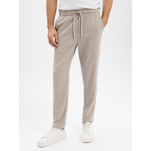Only&Sons Męskie spodnie materiałowe - ONSLinus Mężczyźni Sztuczne włókno kitt marmurkowy ze sklepu vangraaf w kategorii Spodnie męskie - zdjęcie 187521801