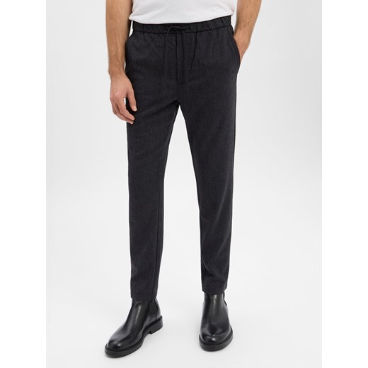 Only&Sons Męskie spodnie materiałowe - ONSLinus Mężczyźni Sztuczne włókno czarny marmurkowy ze sklepu vangraaf w kategorii Spodnie męskie - zdjęcie 187521802