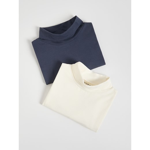 Reserved - Bawełniany longsleeve 2 pack - złamana biel ze sklepu Reserved w kategorii T-shirty chłopięce - zdjęcie 187522460